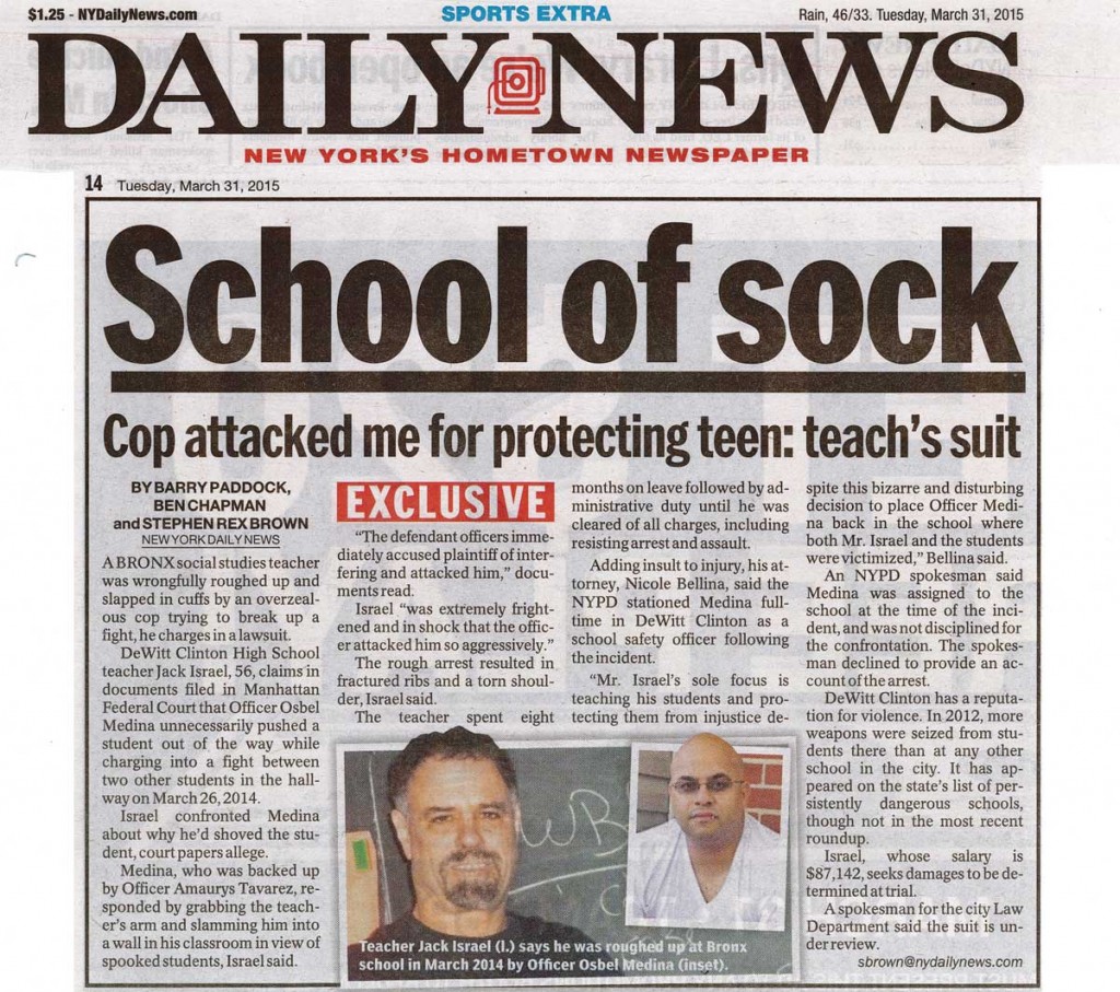 Newspaper Article of Alleged NYPD Assault